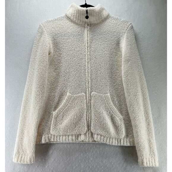 Eddie Bauer Sweaters - Eddie Bauer Cardigan Womens PS Sleepwear Terrycloth Full Zip Long Sleeve Ivory